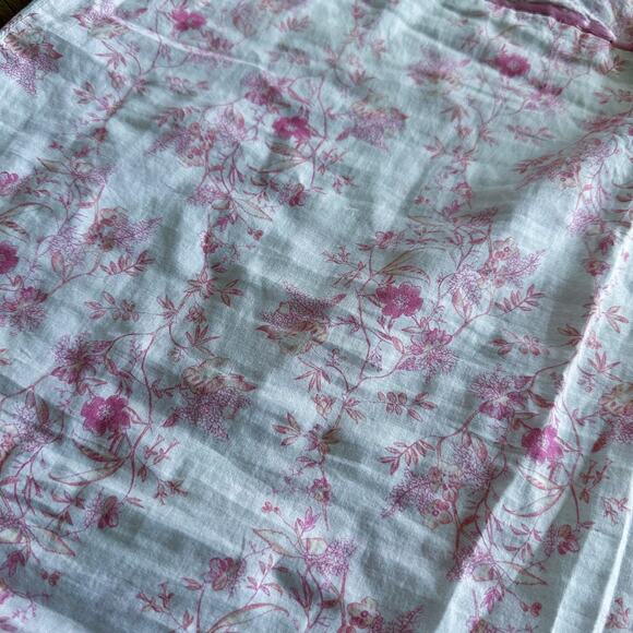 Delicate Bridgerton Style Tank Top Pink Lace White Floral Size Large - Picture 3 of 4